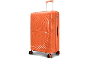 FLYMAX Premium 24" Medium Suitcase 4 Wheel Lightweight Hard Shell PP Luggage 75L Orange
