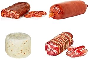 SALUMI PASINI IL GUSTO DELL'ECCELLENZA Calabria Tasting Box Salumi Pasini® | Saving Pack | Nduja 200g, Spicy Spianata 900g, Spicy Capocollo 1,3Kg and Primo Sale Hot Chilli Pepper Cheese 950g