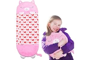 WANDERGO Sacos de Dormir Niñas, Saco de Dormir para niños Animales Suaves y Cálidos con Bolsas de Dormir Plegables para Niñas y Niños Están Disponibles en Todas las Estaciones