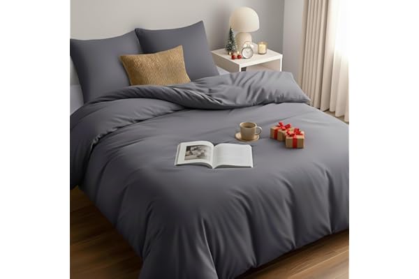 Utopia Bedding Funda Nordica 220 x 240 - Microfibra Juego de Funda Edredon 220x240 cm y 2 Fundas de Almohada 65x65 cm (Gris)