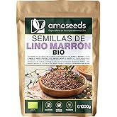 Whole Brown Flax Seeds BIO 1kg | Omega-3 | Gluten Free, Raw | Ideal for smoothies, porridge and pastries | 100% natural | Pre