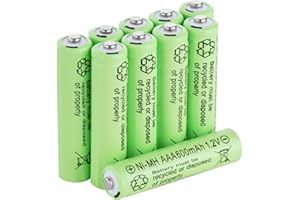 AXFEE Batterie Ricaricabili AAA ad, 1,2V 600mAh Ni-MH Ricaricabili, Batterie Ricaricabili Alta Capacità, per Telecomandi, Corde Luminose, Giocattoli, ecc (Pre-caricate, confezione da 10)