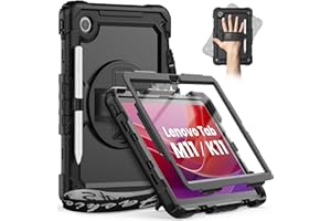 timecity Funda para tablet Lenovo Tab M11 (TB330FU/TB330XU) de 11 pulgadas con soporte para bolígrafo, soporte para lápiz capacitivo, protector de pantalla, correa de mano de 360°, para Tab K11 LTE