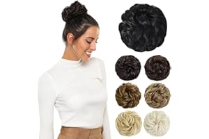 Yamel Messy Bun Hair Pieces for Women Hair Bun Extension Natural Black Updo Curly Messy Bun Scrunchie