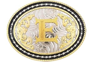 STARBRILLIANT Hebilla De Cinturón Western Para Hombre, Hebilla De Cinturón De Vaquero Grande, Hebilla De Cinturón De Vaquero Con Inicial, Hebilla De Oro Con Letras A a Z