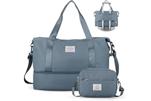 WEPLAN Sac de Sport pour Femme, Sac de Sport avec Port de Charge USB, Sac de Voyage avec Poche Humide et Compartiment à Chaussures pour Femme, Sac de Sport avec Trousse de Toilette,Bleu Royal