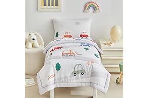 DuShow Car Cot Bed Duvet Cover Set,Soft Toddler Bedding Set For Boys,Reversible Toddler Duvet Cover and Pillowcase Set
