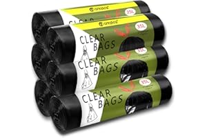 AITODOS TA Aitodos® 60 Bolsas de Basura 35L, LxH: 57x65cm, Negro, Bolsa de Basura de Polietileno,Adecuado para Contenedores de Basura de Hasta 35L, Bolsas de Basura para Cocina y Sala de Estar