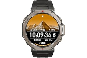 Reiteag Sekoda GPS Smartwatch Double Fréquence, Plus de 170 Données De Fitness et De Santé, Autonomie De La Batterie De 15 Jours, Fréquence Cardiaque et SPO₂, Étanche, (Noir)