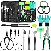 CHSEEO Bonsai Tool Kit 20 Pieces: Complete Set of Steel Pruning, Grafting and Care, Ideal for Gift and Personal Use in Garden