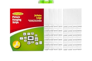 startopfield 24-Pairs(48 Strips) Large Picture Hanging Strips Heavy Duty,Hook and Loop Tape, Decorate Damage-Free Perfect for Wall Art Hanging Frames, Posters