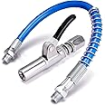 dafuhao Grease Gun Coupler, Quick Release Grease Coupler, Lock-Type Single Handle Grease Gun Coupling with 30cm Connecting Hose, Compatible with All Standard Grease Guns