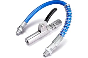 dafuhao Grease Gun Coupler, Quick Release Grease Coupler, Lock-Type Single Handle Grease Gun Coupling with 30cm Connecting Hose, Compatible with All Standard Grease Guns