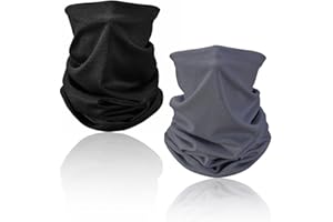 QEEQPF bandeau facial en 2 pièces Bandeau bandana, couvre-chef multifonction chauffe-tête, protecteur de cou et de visage, réchauffeur anti-ultraviolet respirant.(Bleu marine et vert armée)