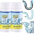 2PCS Powerful Sink and Drain Cleaner,Drain Clog Remover,Pipe Dredge Deodorant,Sink and Drain Cleaner Powder,Drain Blockage Cleaner,Drain Cleaner,Sink Drain Cleaner,Clog Cleaner,Kitchen Drain Cleaner