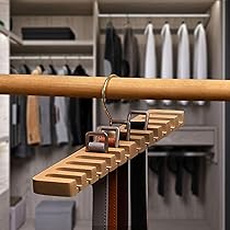 Gürtel- Und Krawattenhalter Aus Holz - 360° Drehbarer Organizer Für Schrank & Garderobe