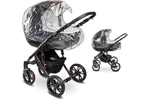 BABYTOOLS Parapioggia Carrozzina Universale (100% MADE IN EUROPE) Parapioggia Ovetto Universale con FINESTRA DI CONTATTO - Parapioggia Passeggino Universale compatibile con Peg Perego, Chicco, Inglesina