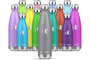 ‎KOLLYKOLLA KollyKolla Thermosflasche,Trinkflasche Edelstahl 350ml, 500ml, 650ml,750ml-Auslaufsicher Thermoskanne, BPA-Frei Wasserflasche für Kinder, Sprudel, Sport, Uni, Schule, Fitness, Outdoor, Camping