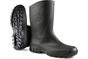 DUNLOP Flying Dee – skyddande skor unisex vadlängd PVC korta Wellington stövlar, 100% vattentäta och kemikaliebeständiga