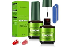 HOUSN 2 Pcs Quita Esmalte Semipermanentes Para Uñas,Removedor Esmalte Permanente,con Lima de Uñas,Gel para quitar el esmalte de uñas rápido y fácil