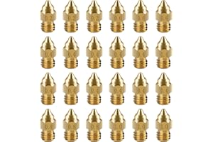 AILUYA 24 boquillas de impresora 3D, boquillas extrusoras MK8, MK8 Ender 3 boquillas, boquillas extrusoras de latón, 0,2 mm, 0,4 mm, 0,6 mm, 0,8 mm, 1,0 mm para impresora 3D de filamento de 1,75 mm, Creality