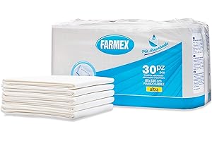 Farmex - Empapadores con Alas para Cama (o para Sábanas y Colchones) Ultra Absorbentes, Transpirables y Delicados con la Piel - Tamaño 80 x 180 cm - 30 piezas