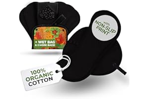 NATISSY Premium Protèges Slip Lavables Réutilisables en Coton Bio avec Imprimé Antidérapant pour Pertes Blanches (S, x7); Lavables à Haute T°, 100% Respirants, Hygiène Féminine pour Usage Quotidien (Sans PUL)