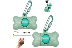 YUCHIYA Hundekot Pickup Taschen Halter Spender mit Standard-Größe Duft Doggy Abfallbeutel und Karabiner mit Sicherheitsschloss Plus Klettverschluss Nie Wieder an der Leine verlieren