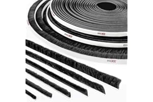 STEIGNER 5m Bürstendichtung SCHWARZ Dichtungsbürste selbstklebend, extralang, Türbodendichtung Zugluftstopper, Höhe 20 mm