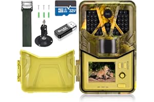 RecorCam Cámara de Caza 36MP 4K HD Camara Fototrampeo con LED IR Invisibles de 44pcs 940nm Visión Nocturna, Sensor 0.2s de Tiempo Activación, IP66 Prueba de Agua para Monitoreo de Vida Silvestre