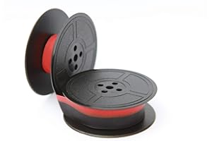 FOXCUP IMPERIAL SAFARI SIGNET TOP QUALITY-10 TYPEWRITER RIBBON TWIN SPOOL+EYELETS (Black / Red )