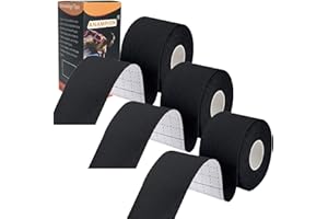 ANAMPION Kinesiotapes (3 Rollen,5cm*5m) Kinesiologie Tape Wasserfestes Kinesio Tape und Sporttape für Sport für Muskeln Schienbeinschienen Knöchel Knie Schulter(Schwarz)