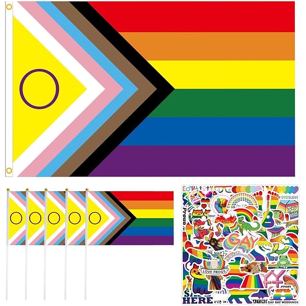 Kit De Accesorios Orgullo LGBT - 54 Piezas Con Banderas, Pulseras, Diademas, Insignias Y Tatuajes Temporales Para Eventos Y Diario