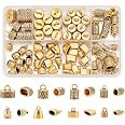 PH PandaHall 100pcs Bouchons Extrémité Cordon - 10 Modèles, Alliage, Pour Bijoux DIY