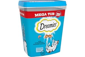 Dreamies Cat Treats, Tasty Snacks with Delicious Salmon Flavour, Pack of 2 (2 x 350 g)