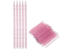 KEENSO Voluxe Lot de 100 repousse-cuticules jetables en plastique double extrémité pour salon de manucure à la maison (fuchsia)