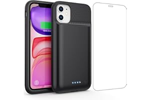 Feob Akkuhülle für iPhone 11/ XR (6,1"), 7500mAh 15W Powerbank Hülle Zusatzakku Akku Case Akku Ladehülle Handyhülle Akku Battery Case Akku Hülle für iPhone 11/ XR (6,1") Charger Case-Schwarz