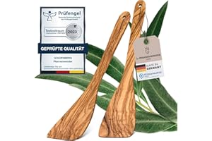 ‎GOLDENBERG GOLDENBERG® Spar Set - Premium Pfannenwender - Made in Europe - feinstes Olivenholz aus Italien - robust, langlebig & antibakteriell - Holzschaber - Pfannenwender Holz
