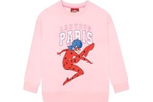 Miraculous Ladybug Pullover Mädchen, Rosa Sweatshirt Kinder Mädchen Aus Baumwolle, Langarm Kinderpullover Mit Glitzer