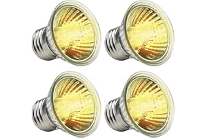 Tunknew 4 Pcs Heat Lamp Bulb for Reptiles, 50W UVB UVA Tortoise Heat Lamp Daylight Heated Bulbs Chick Brooder Basking Spotlight for Lizard Turtle Snake Hedgehog Chameleon Aquarium Amphibian Plant