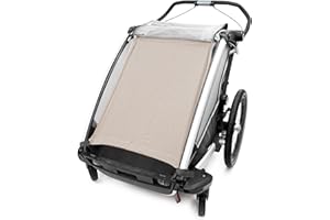 LIEBES VON PRIEBES Priebes Sonnensegel für Fahrradanhänger 2 Kinder- UV-Schutz 50+ - Sonnensegel für Fahrradanhänger Lastenanhänger - Optimale Luftzirkulation - Waschbar - 100% Baumwolle - Einfache Befestigung