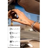 BearPear Minimalistik D&ouml;vme, &Ccedil;i&ccedil;ek D&ouml;vmesi, Yazılı D&ouml;vme, Kadın Ge&ccedil;ici D&ouml;vme, Tattoo