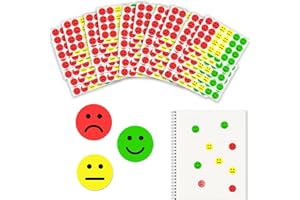 YIIWONI 1200 sztuk naklejek Smiley, naklejki z motywem buźki, naklejki na karty do moderacji, walizka nagroda, naklejki z motywem buźki 2,5 cm, naklejki nagrody, naklejki emocje