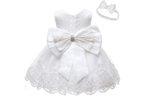 LZH bébé Filles Robe en Dentelle Bowknot Robes de Fleurs Mariage Pageant baptême baptême Robe Tutu