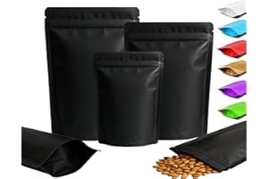 Plaphy 100 Bolsas Zip Doypack Herméticas, Stand Up Pouch de Colores Mate, Bolsas Mylar de Aluminio de Pie con Cierre Resellables para Empaque y Almacenamiento de Alimentos (Morado, 10 x 15 cm)