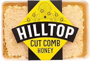 Hilltop Honey Cut Comb Slab 200g - Pure and Natural | Premium Quality and Tested For Authenticity | Certified Kosher | Dairy Nut and Gluten Free