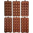 Set di stampi per cioccolatini in silicone per pasticceria, piccoli stampi flessibili per muffin, dolci duri o gommosi, 6 pez