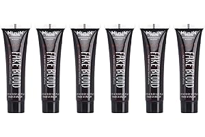 Moon Terror Faux Sang ProFX | Maquillage SFX pour Halloween Vampire Zombie Theater | Maquillage à effets spéciaux, rouge, 15 ml (paquet de 6)