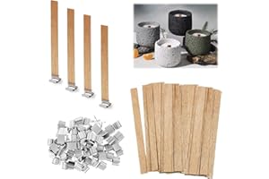 SWoob 80pcs Wood Candle Wicks, Wood Wick Wood Candle Wicks for Making Candles Making Kit With 80 Base for DIY Candle Fragrance and Other Crafts