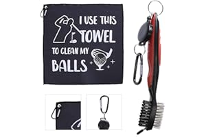 LOOPES 2PCS Funny Golf Towel Gifts Set,Golf Club Cleaner Brush Accessories Golf Towels For Golf Bags With Clip,Personalised Dad Gifts From Daughter/Son Golf Presents for Father'S Day UK Men Birthday